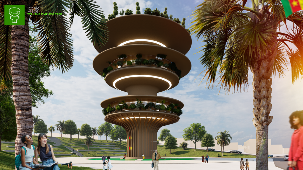 l'arbre atemporel à Yaoundé, vue de la place iconique